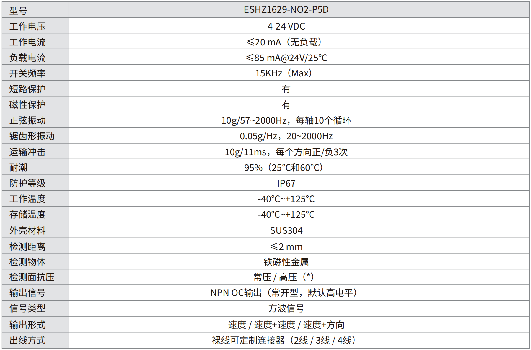 轉(zhuǎn)速傳感器 閥芯位置傳感器 閥芯位移傳感器